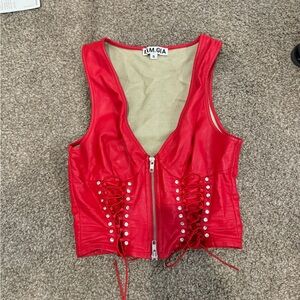 AMAZING red faux leather top from I.AM.GIA